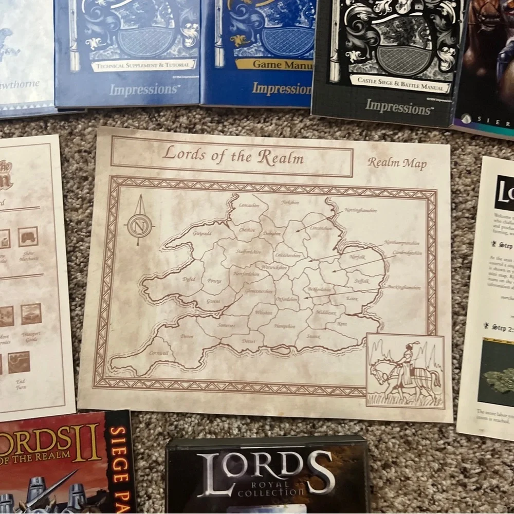 Lords Royal Collection 4 Disc Set Map 5 Manuals Reference Card PC Game